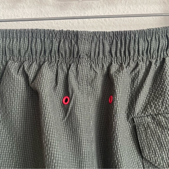 Solid & Striped Seersucker Dark Green Swim Trunks - Picture 3 of 7